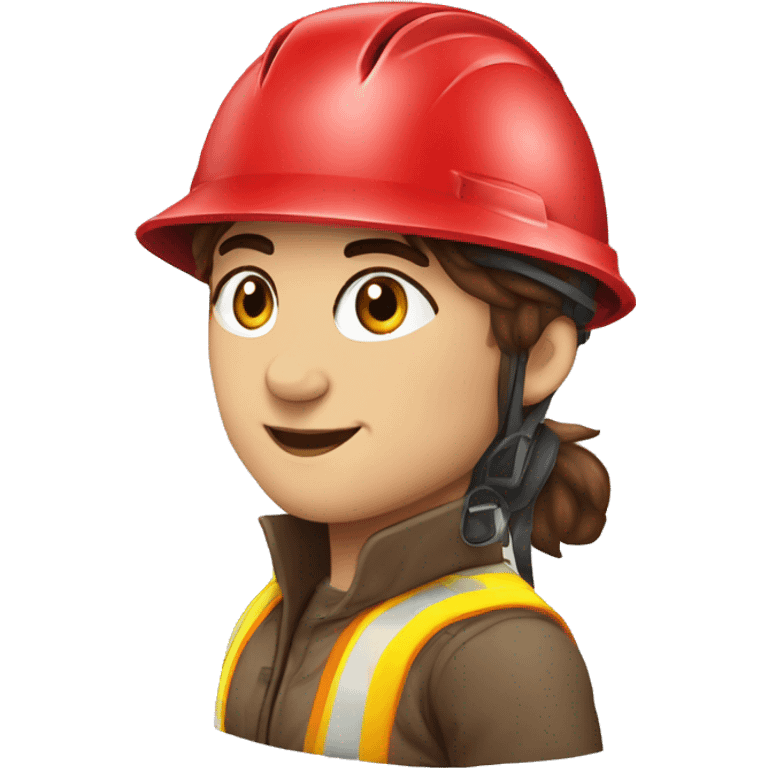 LONG HAİRED GİRL WEARİNG RED SAFETY HELMET emoji