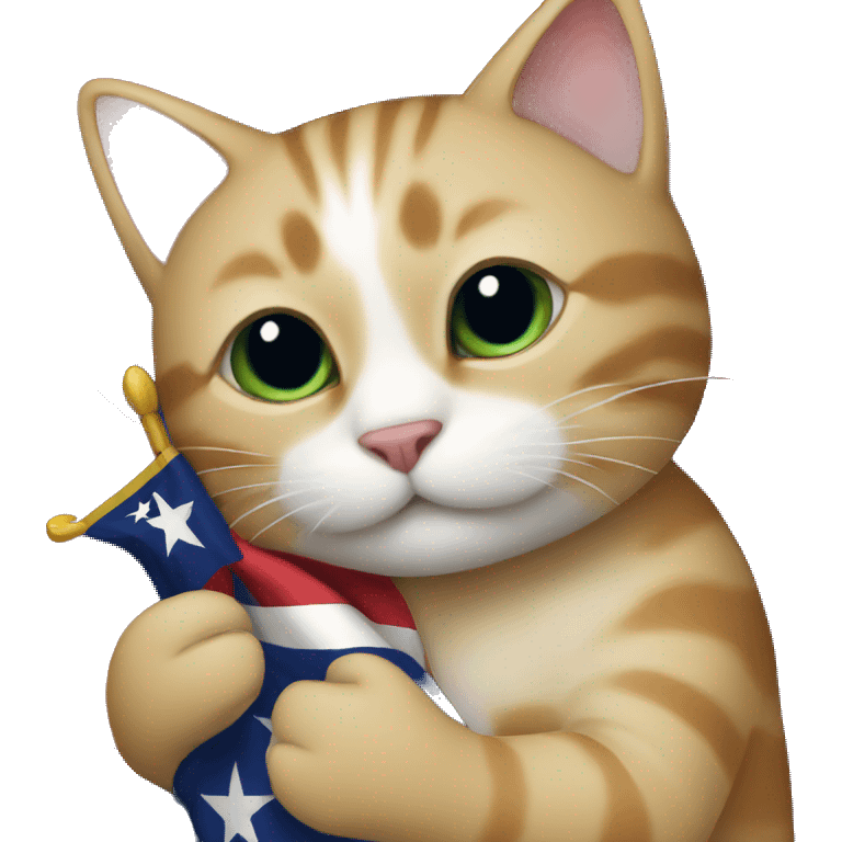 cat hugging texas flag emoji