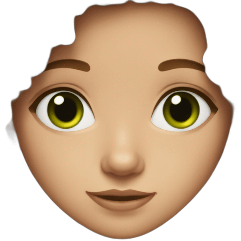 brown hair girl with green eyes and freckles emoji