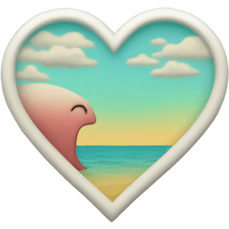 Heart with the sea colour  emoji