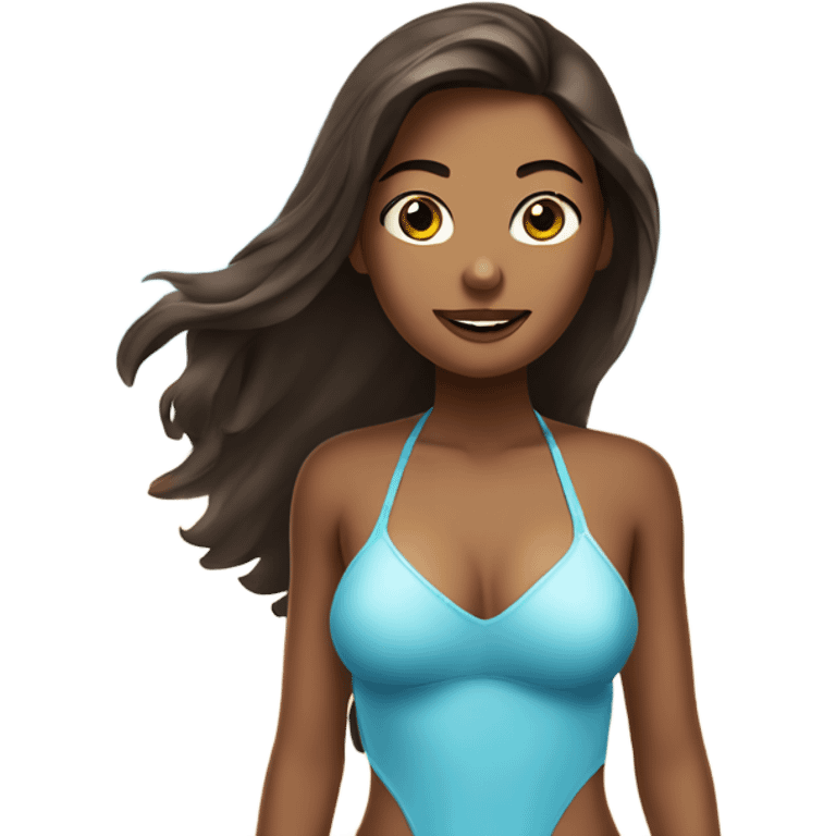 Brunette girl in bikini  emoji