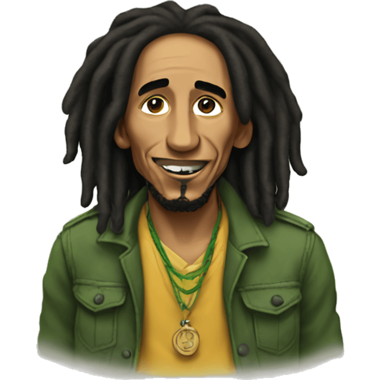 Bob Marley looking lef emoji