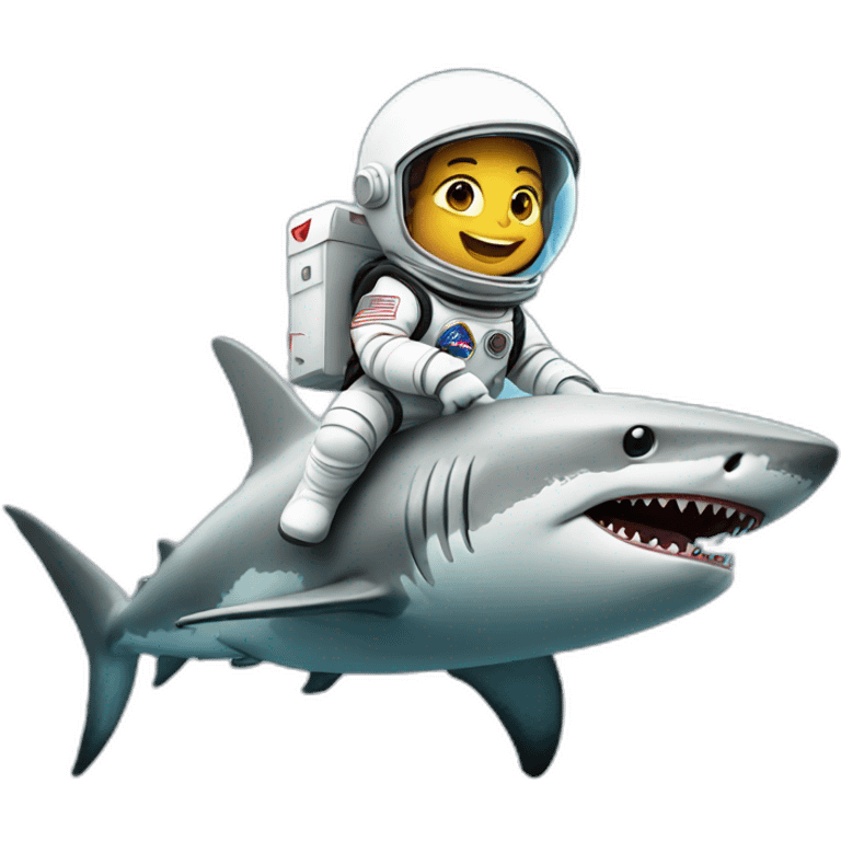 Astronaut riding a shark emoji