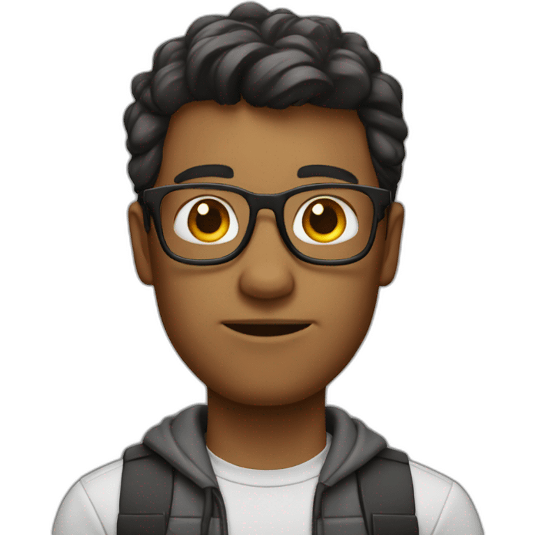 Guy with nerd look emoji