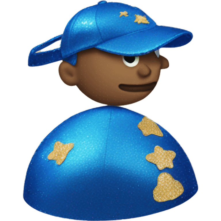 blue cap with sequins emoji