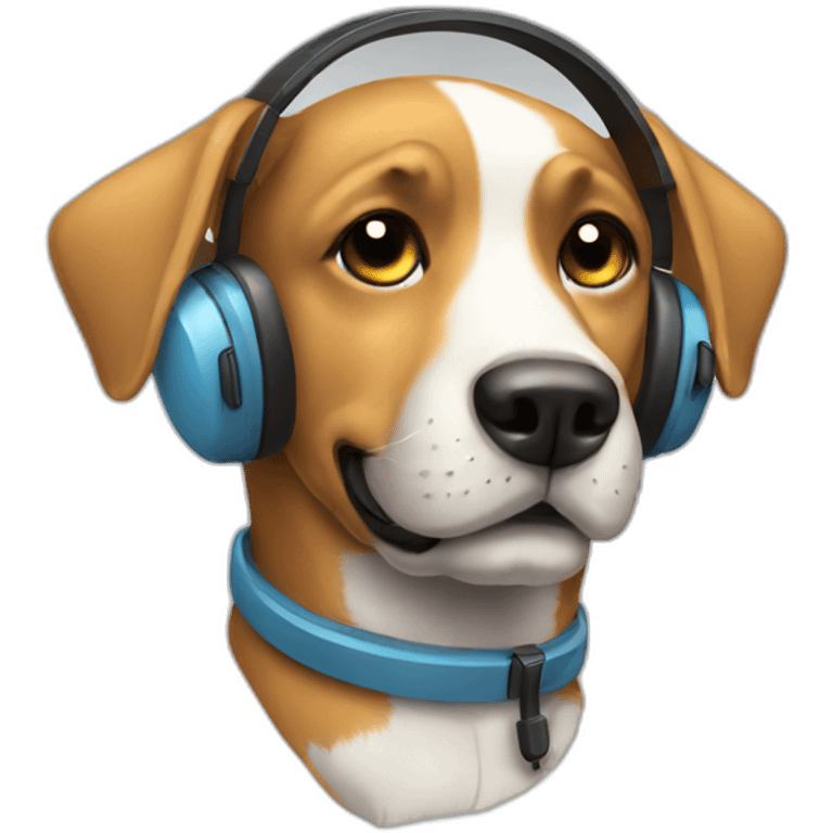 Dog with headset emoji