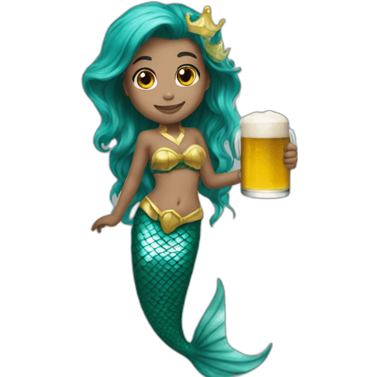 Mermaid cosplay give beer for prince  emoji