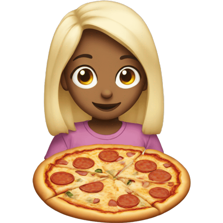 girl eating pizza emoji