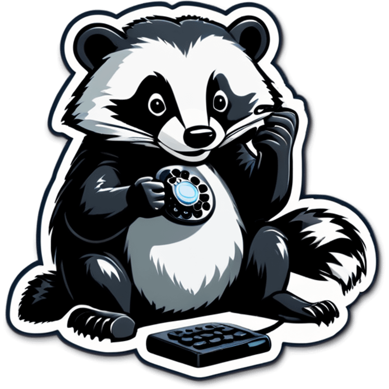 badger with corded phone emoji