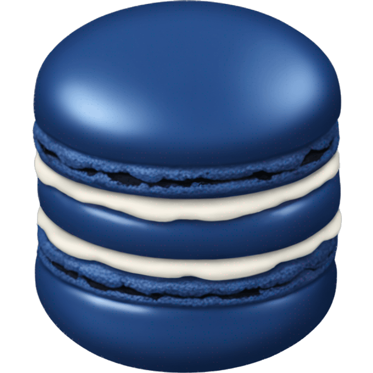 Realistic navy blue macaroon emoji