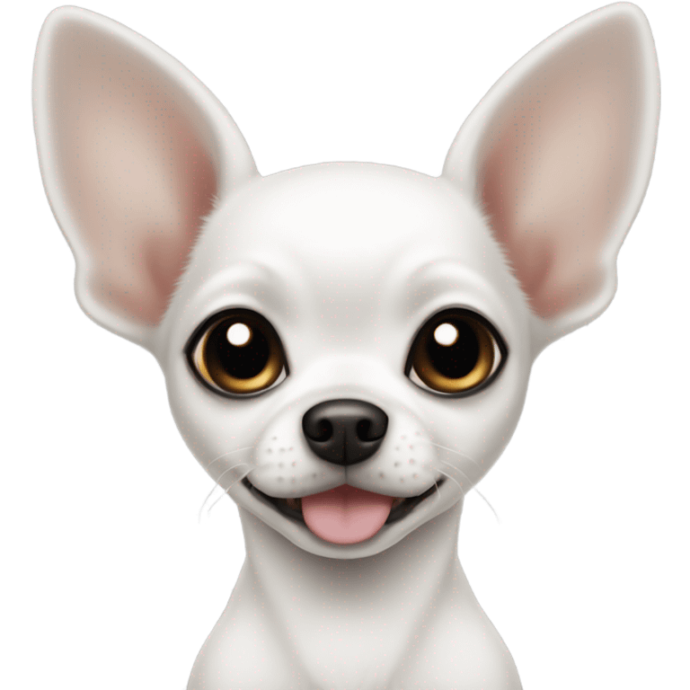 white chihuahua with black ears girl puppu emoji