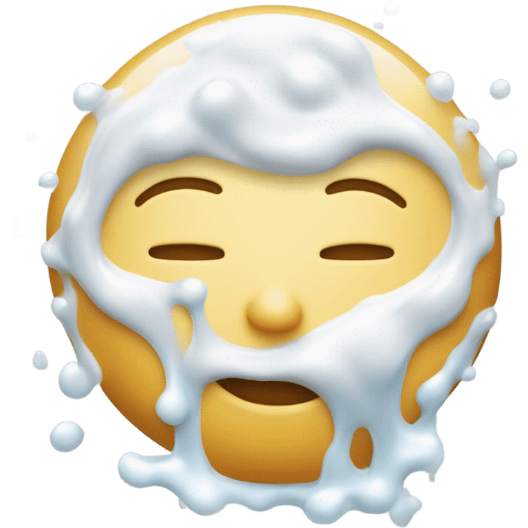 Face covered in milk liquid emoji