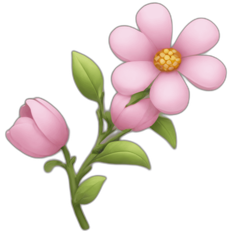 A flower branch with the letter A emoji