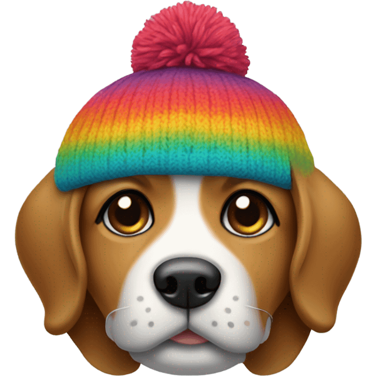 Dog wearing beanie emoji