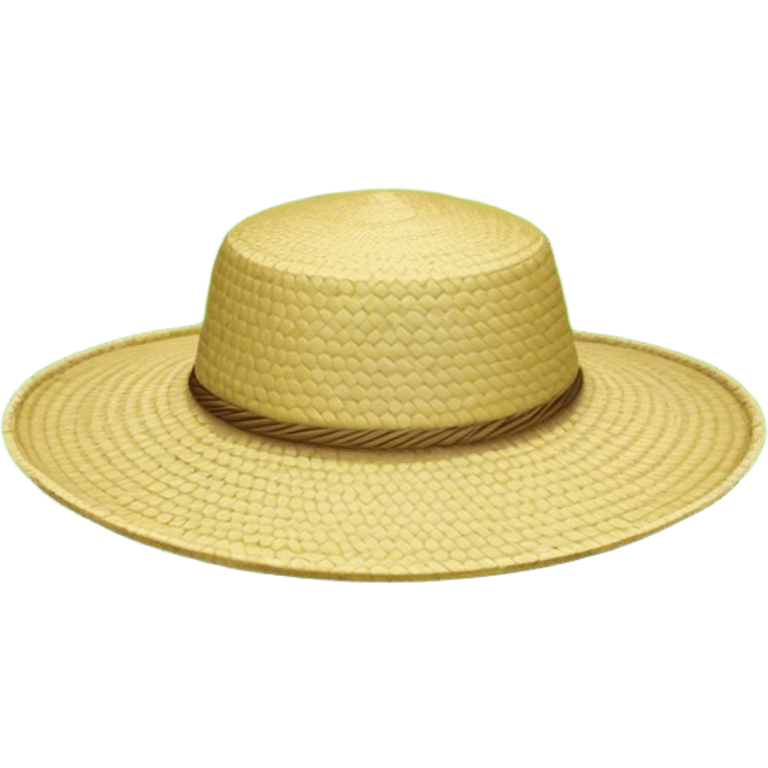 Cinematic Realistic image of a traditional rice farmer's hat, crafted from woven natural fibers with delicate texture details, set against a lush backdrop of vibrant green rice paddies under gentle, early morning light that evokes rural tradition. emoji