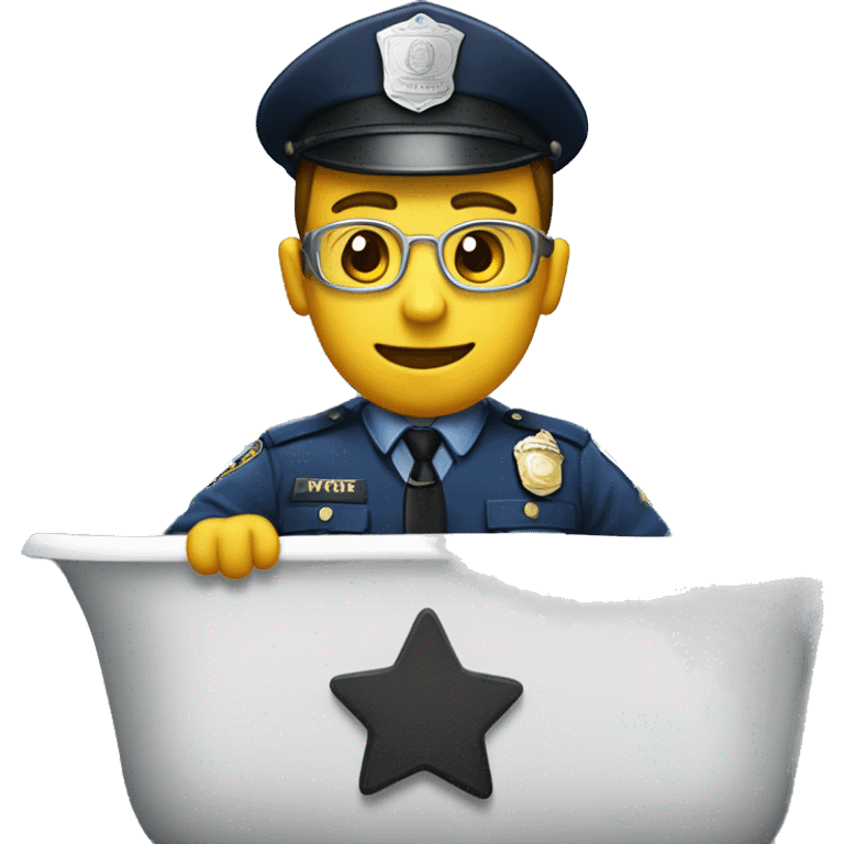 A cop goney to the bath room emoji