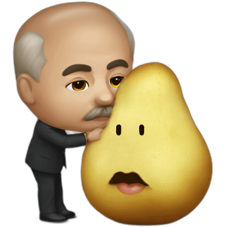 Lukashenko kissing potato emoji