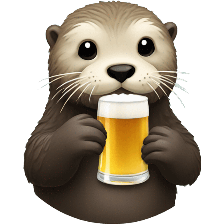 a beer-drinking sea otter emoji