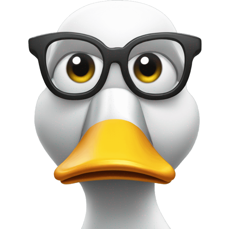 irritated duck peering over glasses emoji