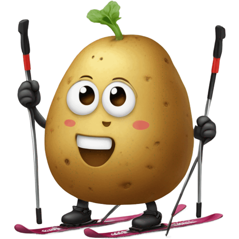 Skiing potato emoji