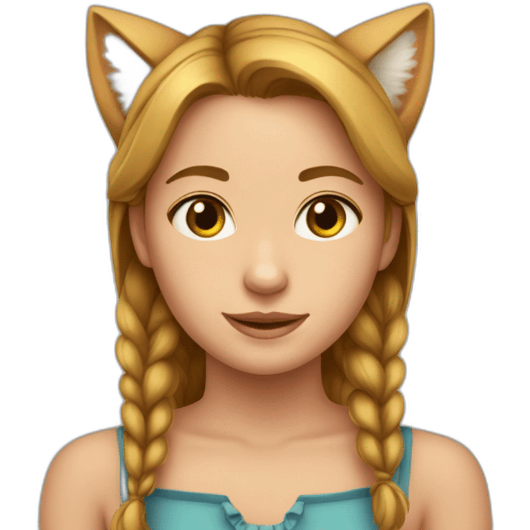 Fille avec des oreilles de chats emoji