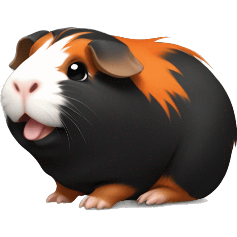 Happy black and orange guinea pig emoji