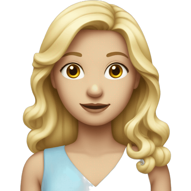 A blonde girl wearing a light blue dress emoji