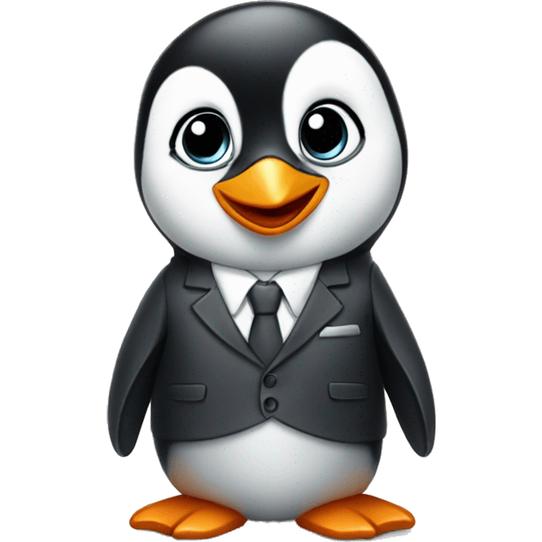 Baby penguin in suit  emoji