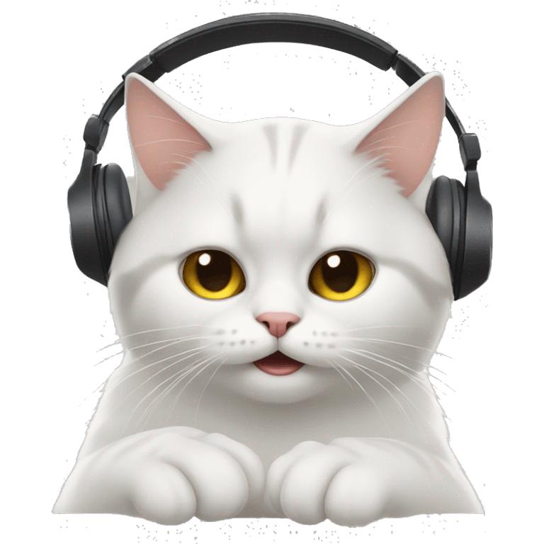 cat listening music emoji