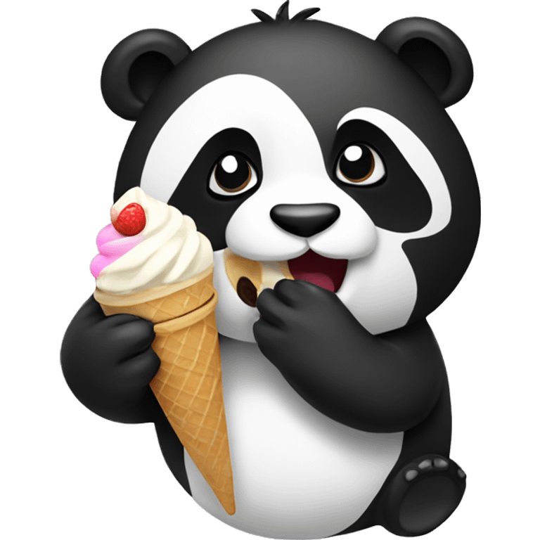 Panda eating ice cream emoji