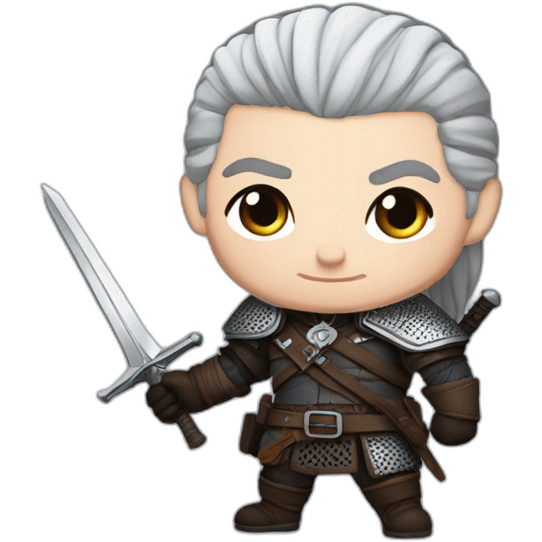 geralt the witcher as a chibi emoji