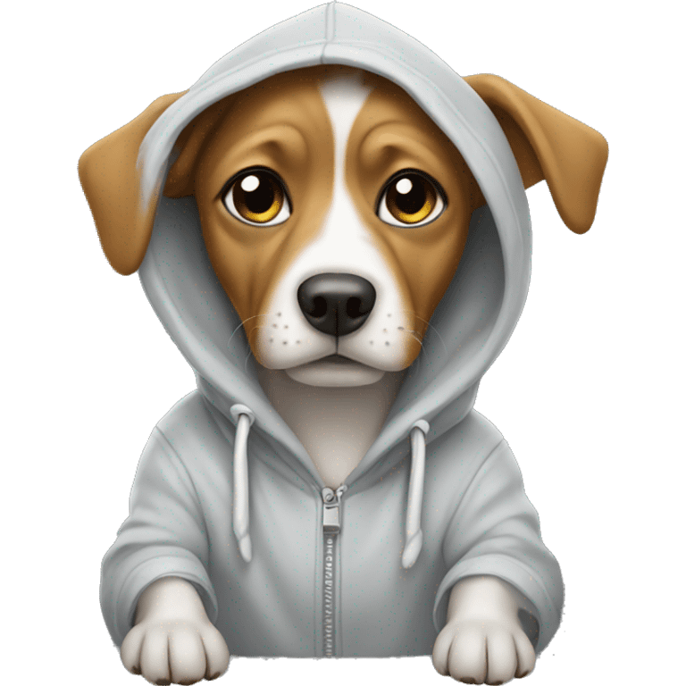 Dog wearing a hoodie emoji