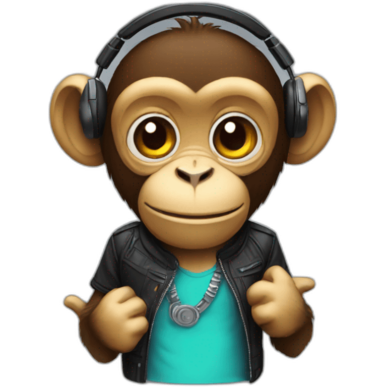 Dj monkey emoji