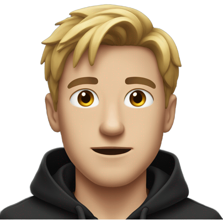 Mr beast wearing a black color hoodie emoji