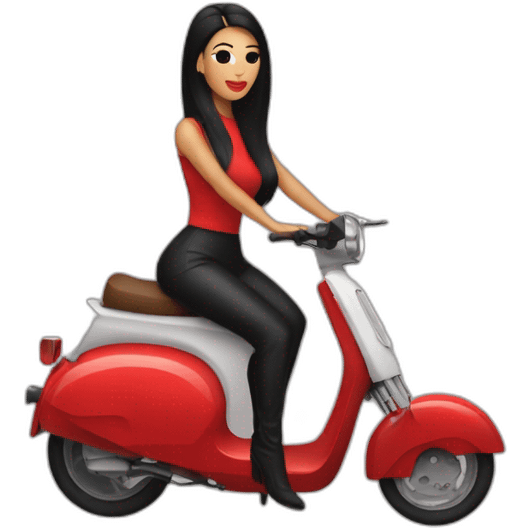 minimalist red moped with kim kardashian emoji