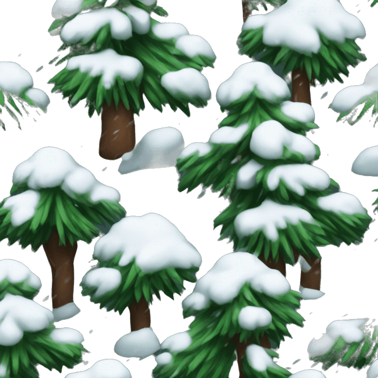 pine tree with snow emoji