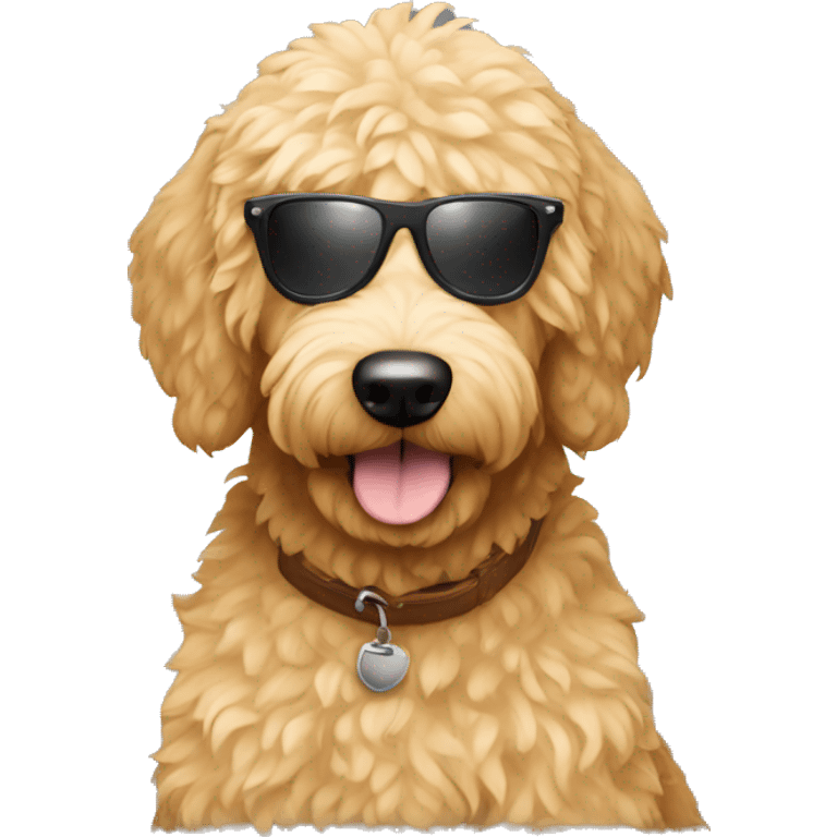 Golden doodle with sunglasses emoji