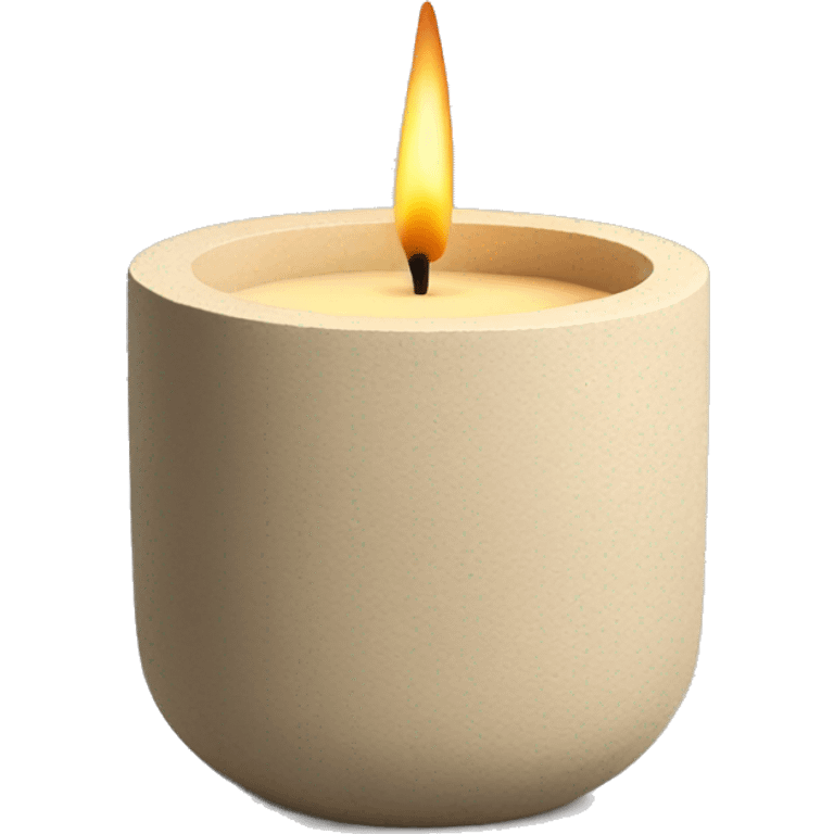 candle in beige concrete ridged vessel emoji