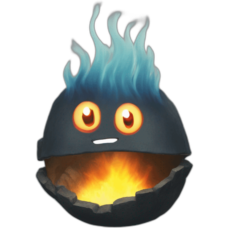 calcifer from howl's moving castle smiling emoji