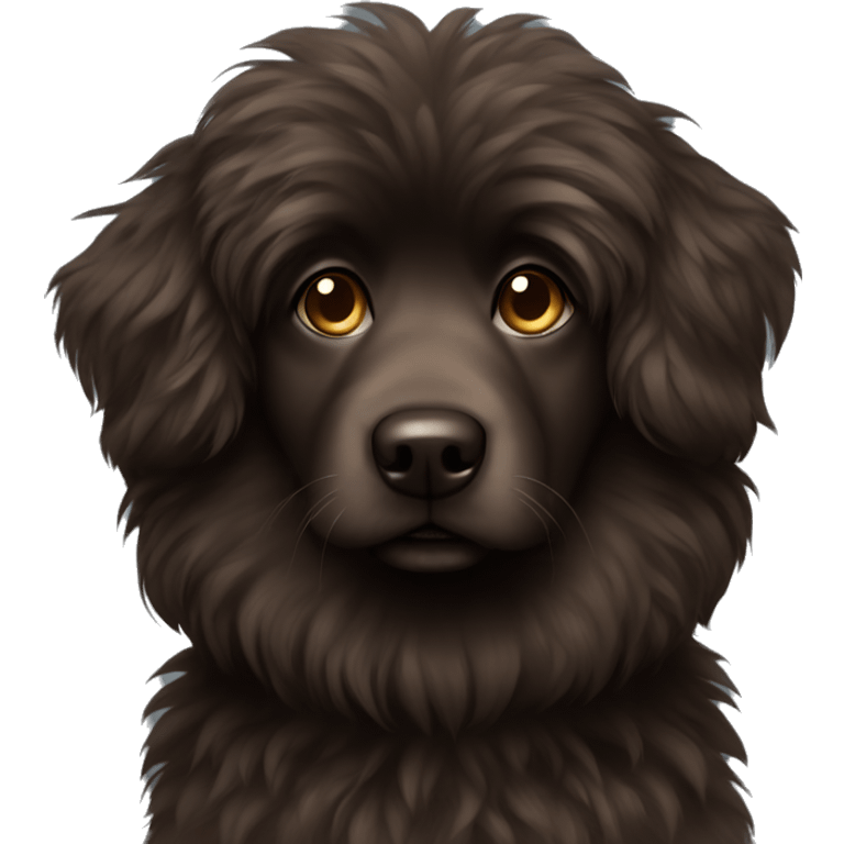 Dark Brown fluffy dog emoji