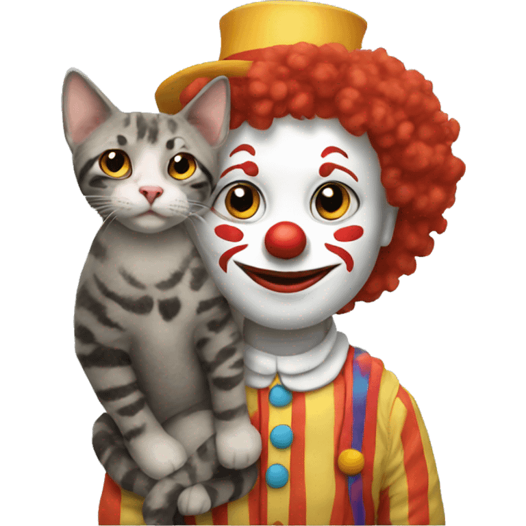 Clown with a cat emoji