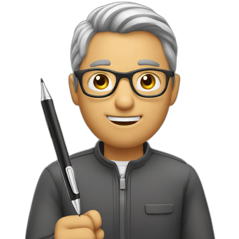 man holding a pen emoji