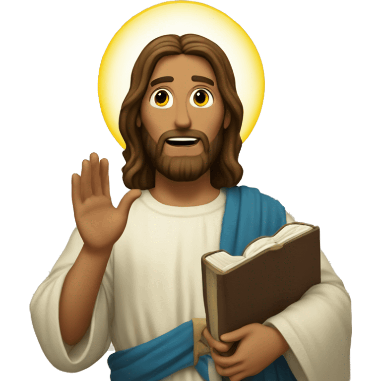 jesus with bible emoji