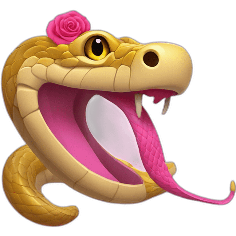 Serpiente y rosa con hombre de barba perita emoji