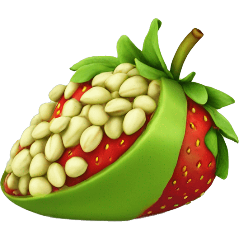 Pistachio covered strawberries  emoji