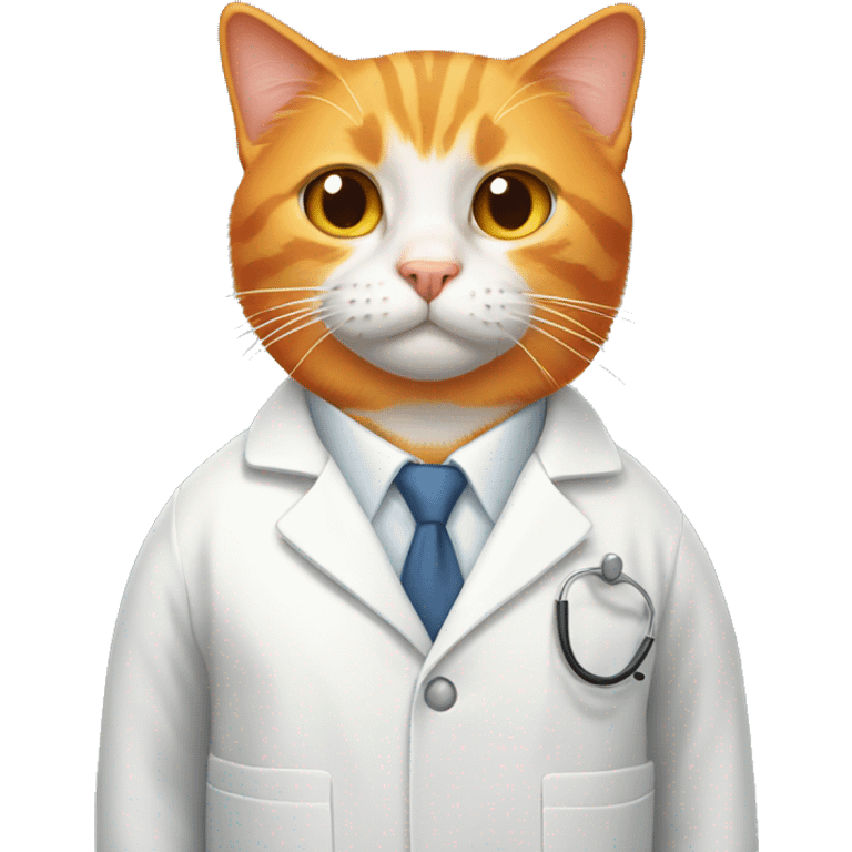 Orange cat wearing a lab coat  emoji