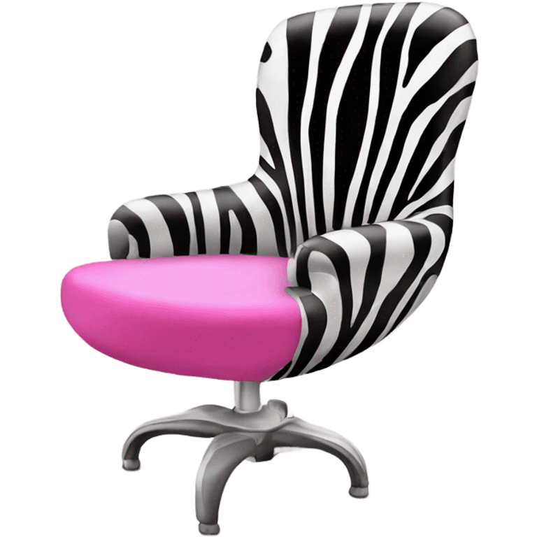 High heel shoe chair in zebra and pright pink  emoji