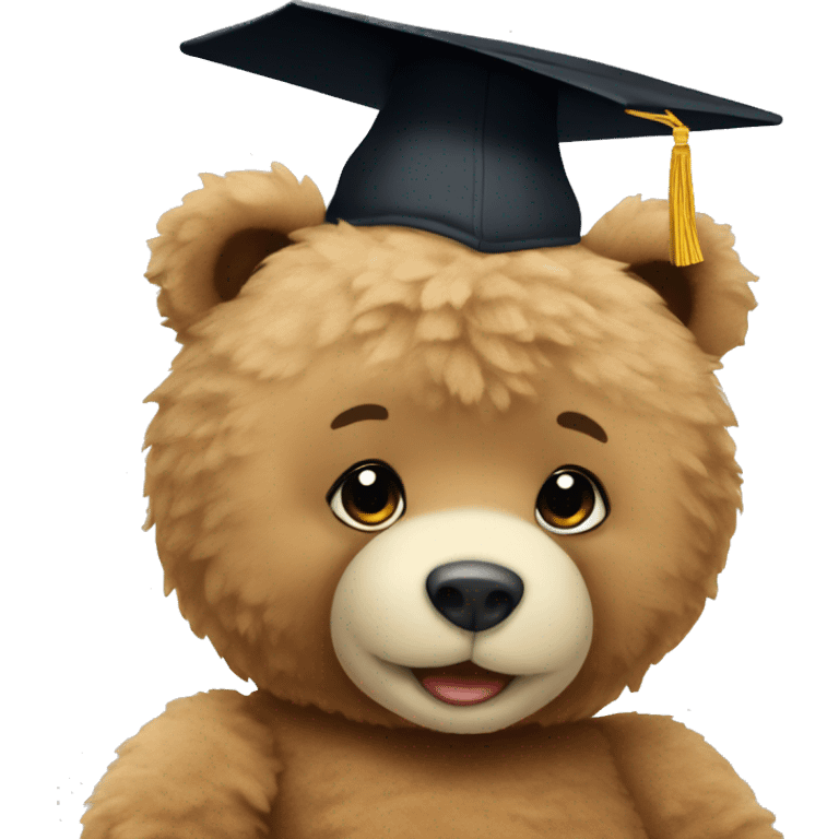 Teddy bear at graduation emoji