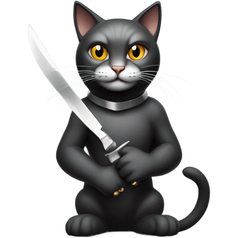 Cat with a knife emoji