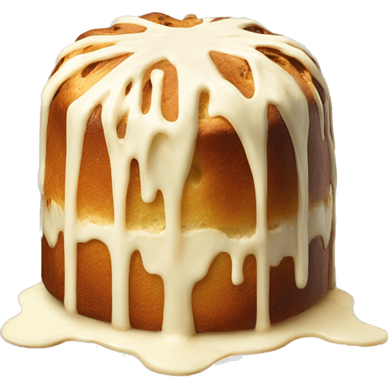 Full white chocolate drip panettone emoji